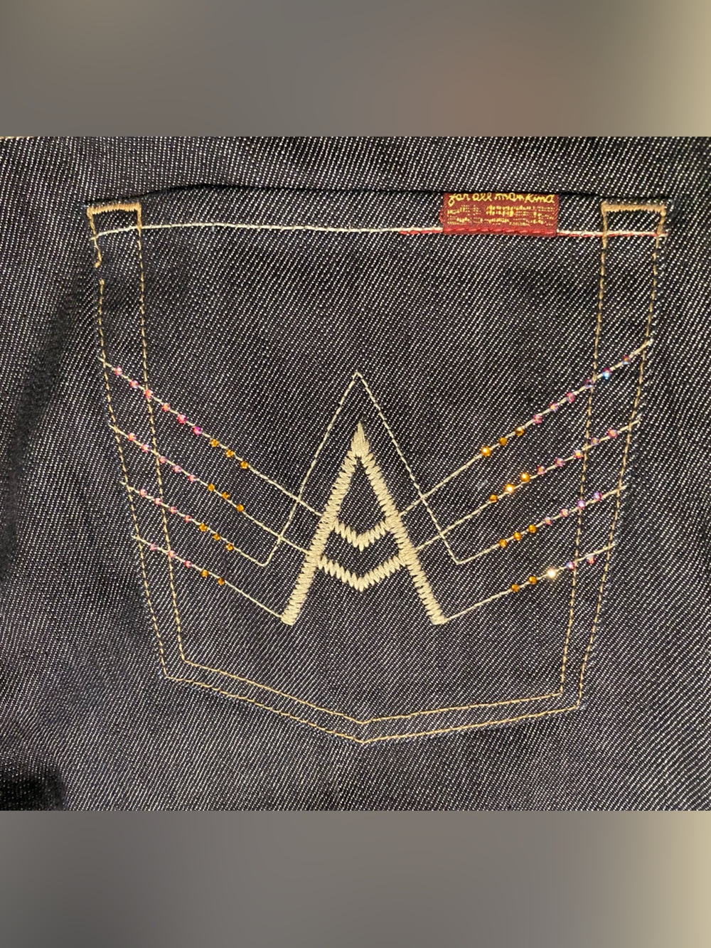 7 For All Mankind Dark Blue Flare Jeans - Picture 11 of 13
